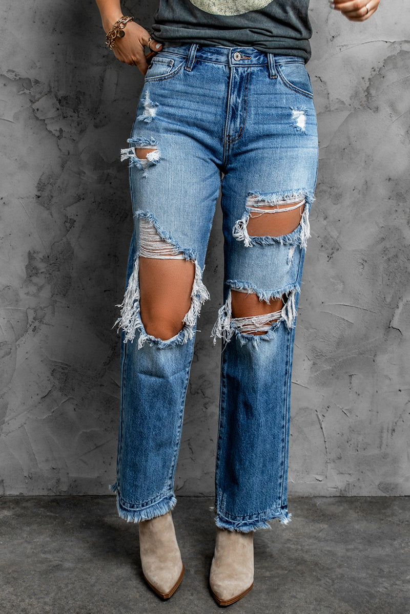 Fraues Distressed Jeans
