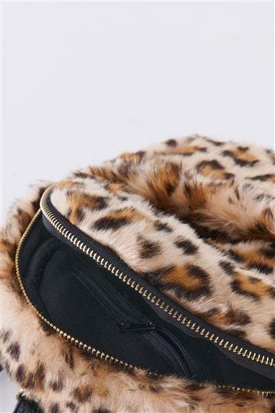 Leopard Faux Fur Mini Backpack