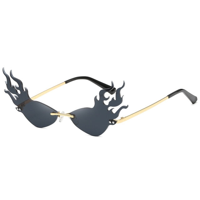 Fire Flame Rimless Sunglasses