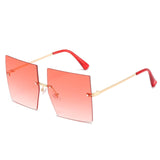 Oversized Square Rimless Sunglasses