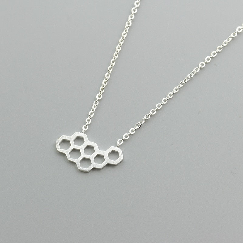 Geometric Honeycomb Necklace