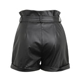 Evaline Faux Leather High Waisted Shorts