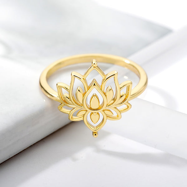 Hollow Lotus Flower Ring