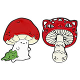 Mushroom And Froggo Hard Enamel Brooch