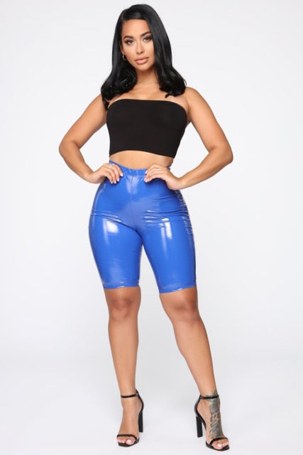 Fawn Faux Leather Bike Shorts
