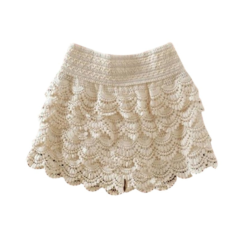 Isobel Sweet Elastic Ruffle Lace Shorts